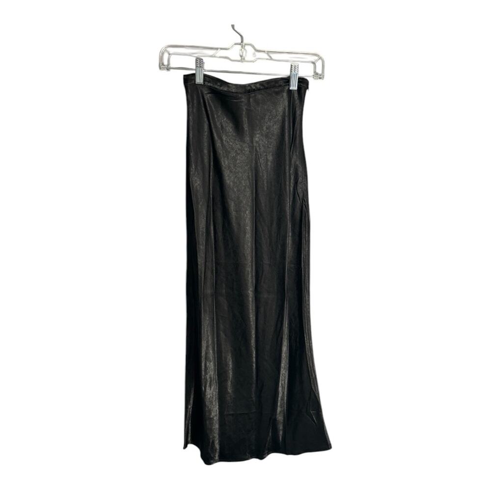 Charlie Holiday Black Pull On Midi Skirt Side Zipper 2